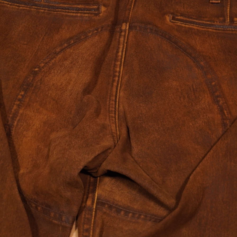 RRL Double RL Ralph Lauren Skinny Leather Cargo Pant Brown Leather 26 Brand New - Picture 13 of 16